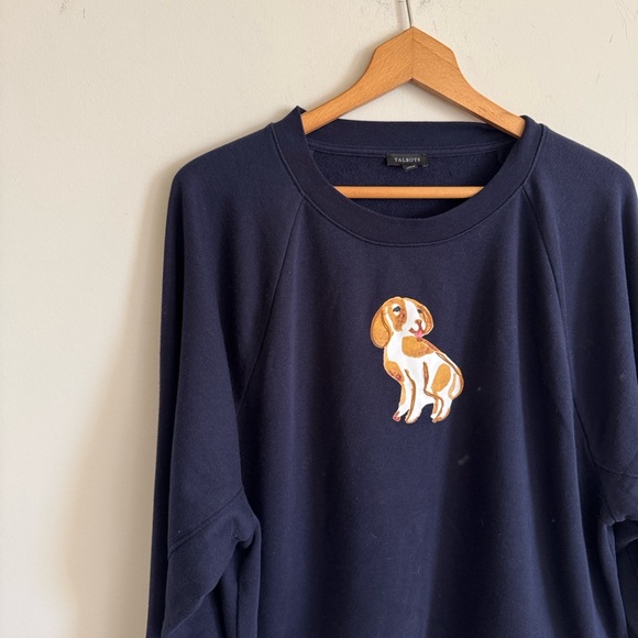 Talbots baby blue crew neck BLOUSON SLEEVE DOG DAYS long sleeve SWEATSHIRT sz XL - Picture 3 of 6